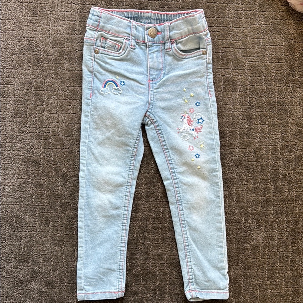 Kids Light Blue Unicorn Jeans